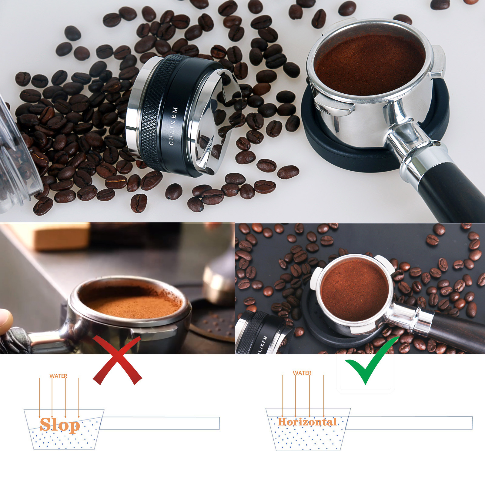 Espresso Tamper Coffee Distributor Tool – 53mm Coffee Distributor and  Tamper, CULIKEM Dual Head Espresso Distribution Tool Fits for 54mm  Portafilter, Wdt Tool, Espresso Accessories – CULIKEM®